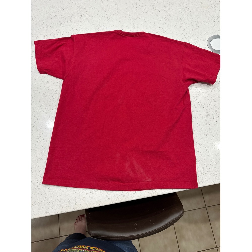 Vintage 90s Lion King Hyenas Pocket T-Shirt Red Anvil Made in USA XL Disney - Picture 4 of 5